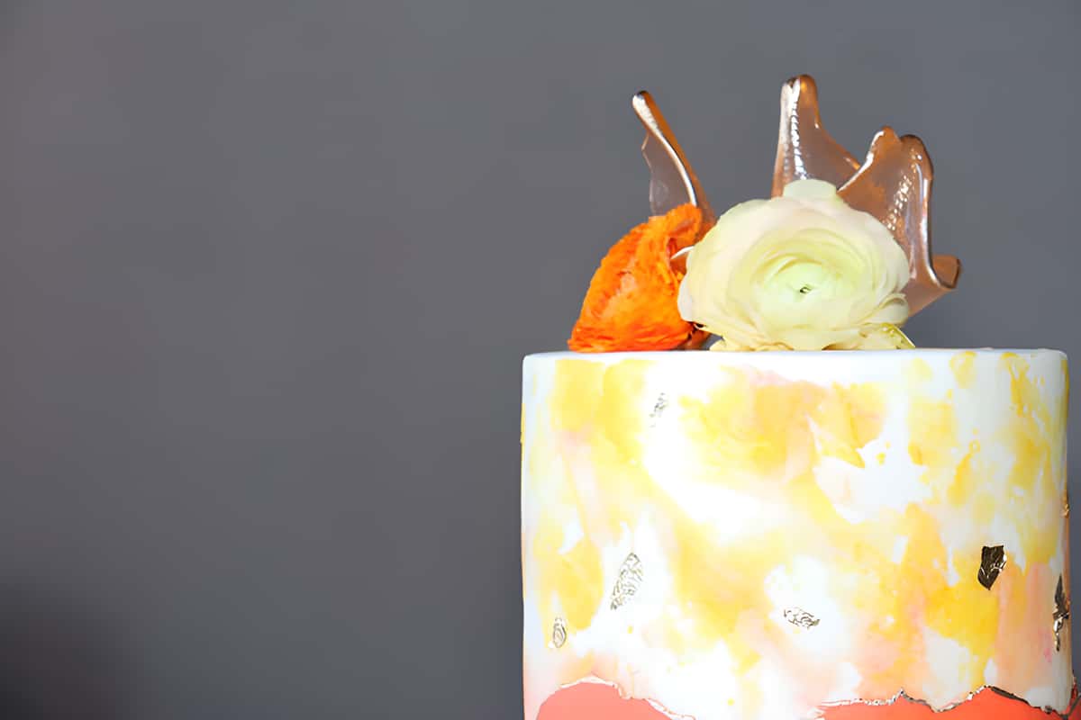 yellow and orange custom cake