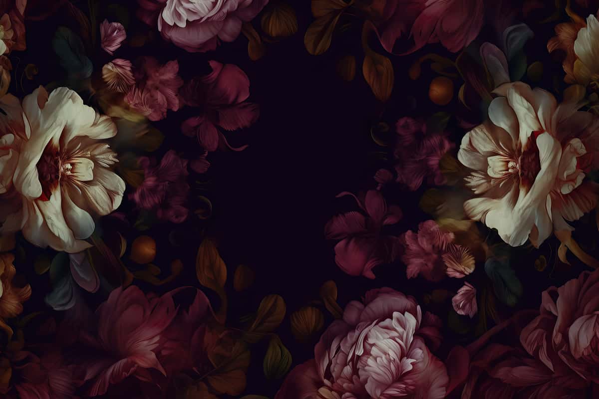 dark floral wallpaper pattern