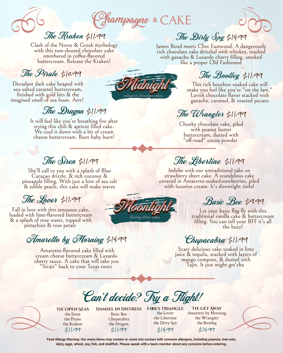 Cake Menu