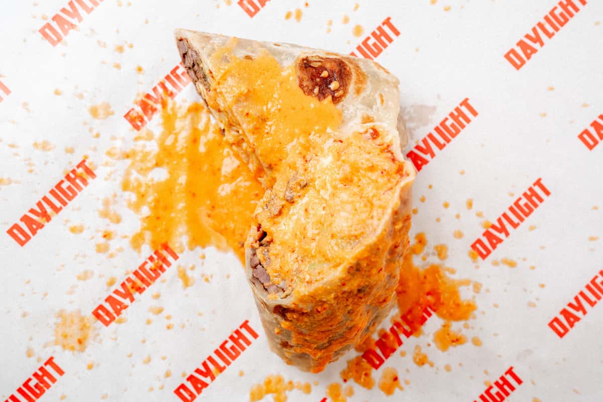 burrito in sauce