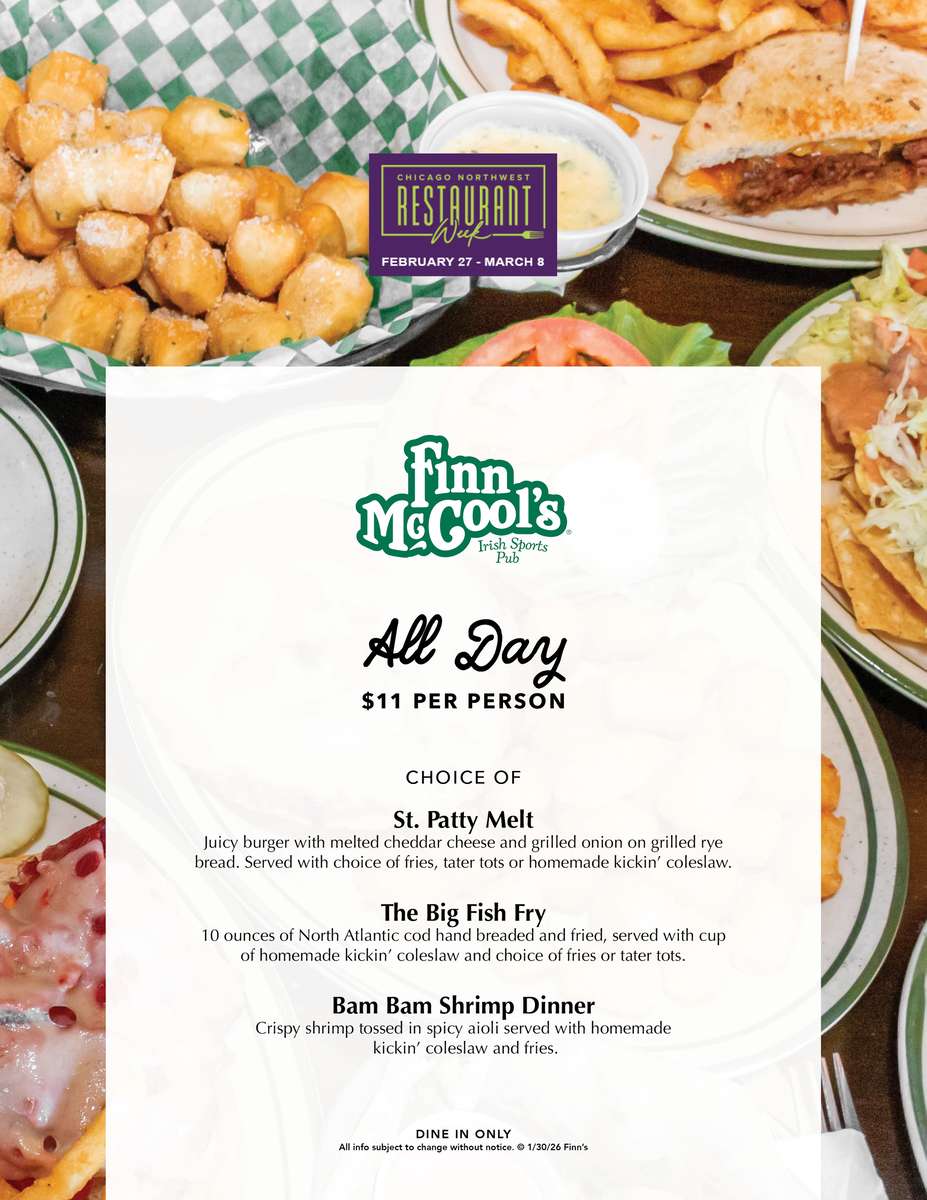 Restaurant Week at Finns in Schaumburg