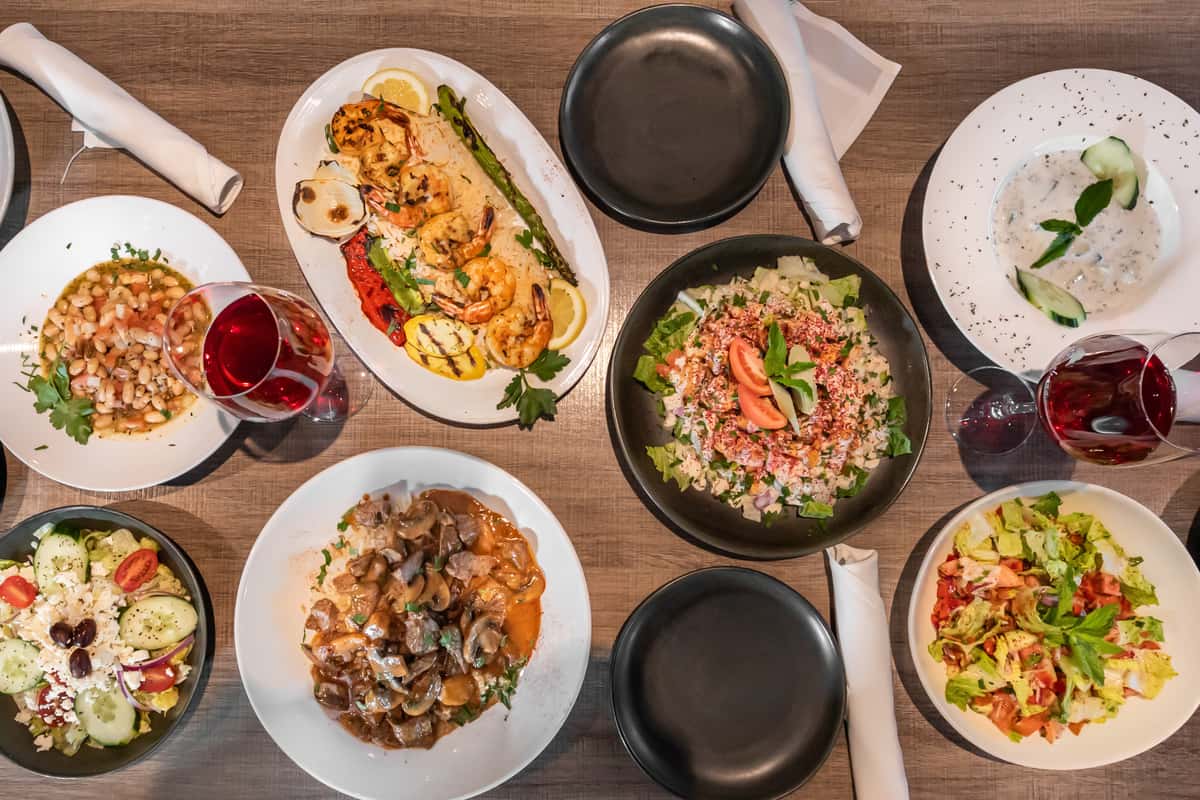 Spread of menu items
