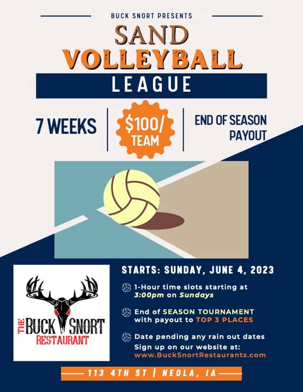 Sand Volleyball Sign Up Flyer