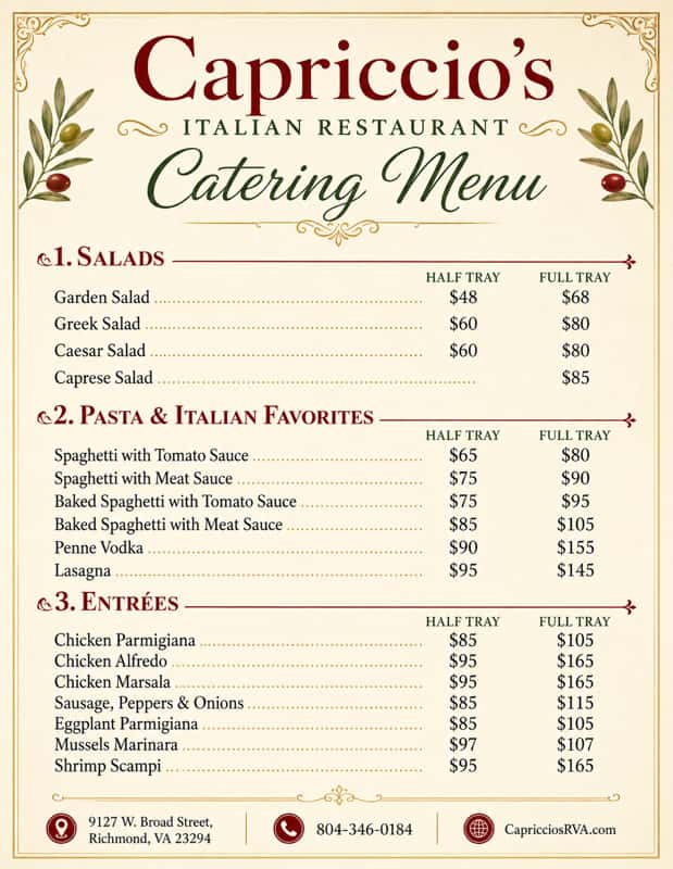 Catering Menu