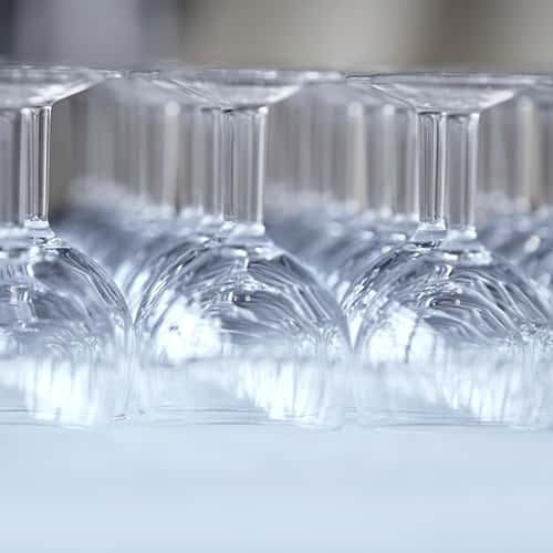 wine glasses turned upside down
