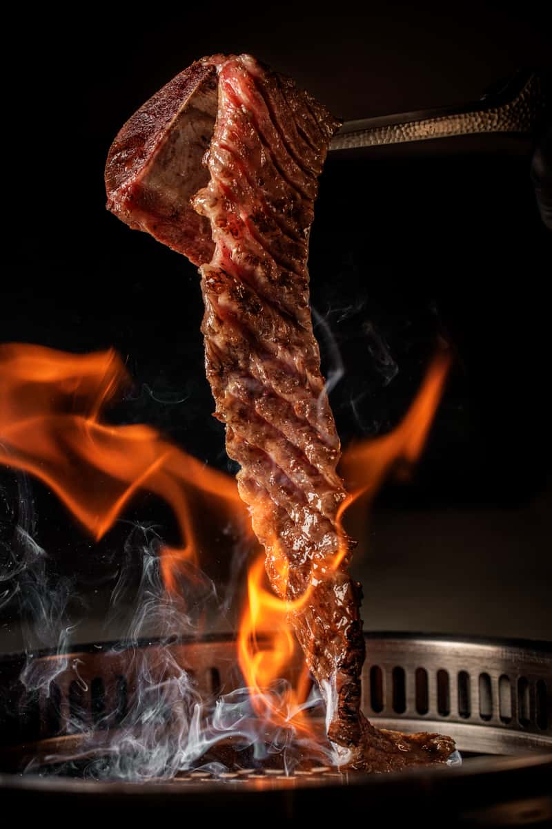 photo of cooking kalbi meat