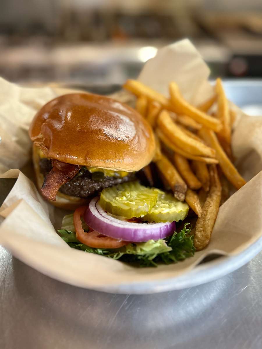 Burger and fries