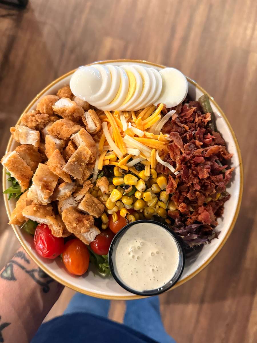 Loaded salad with crispy chicken from Colorado Grille, Alamosa & Del Norte.