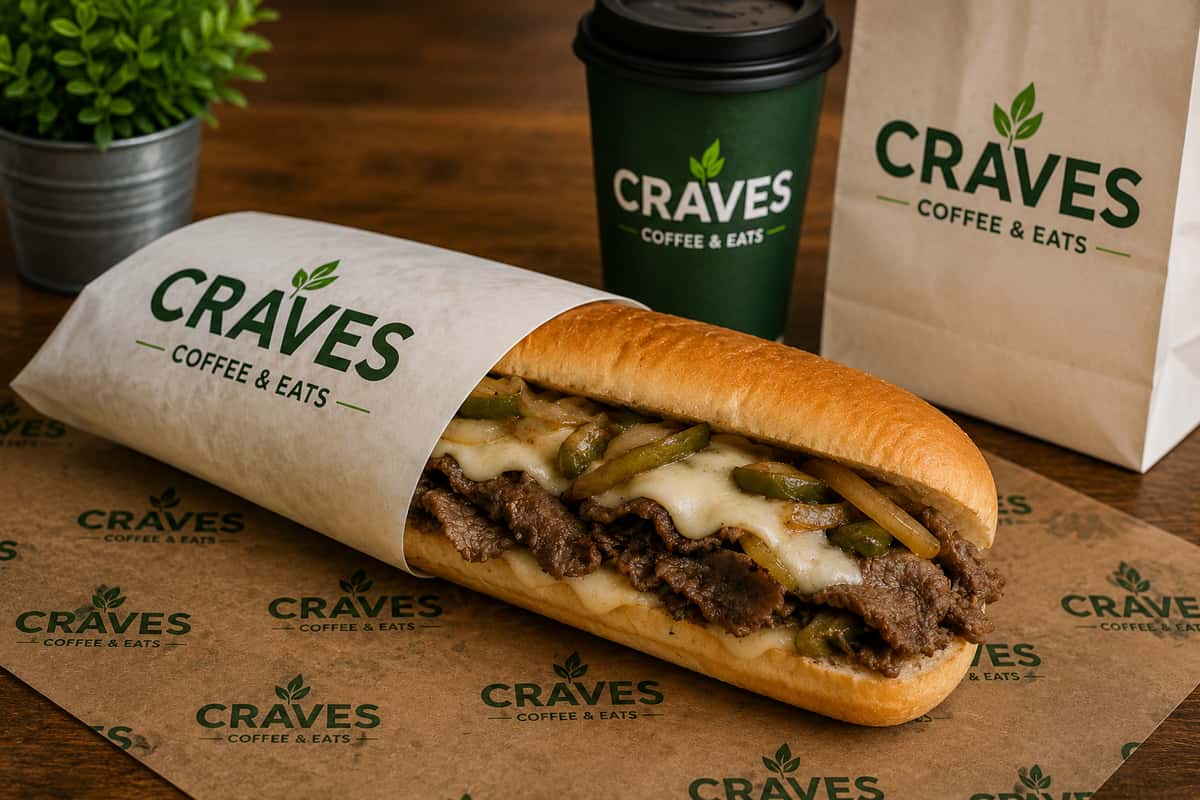 Sub sandwich with Craves branding on wrapper