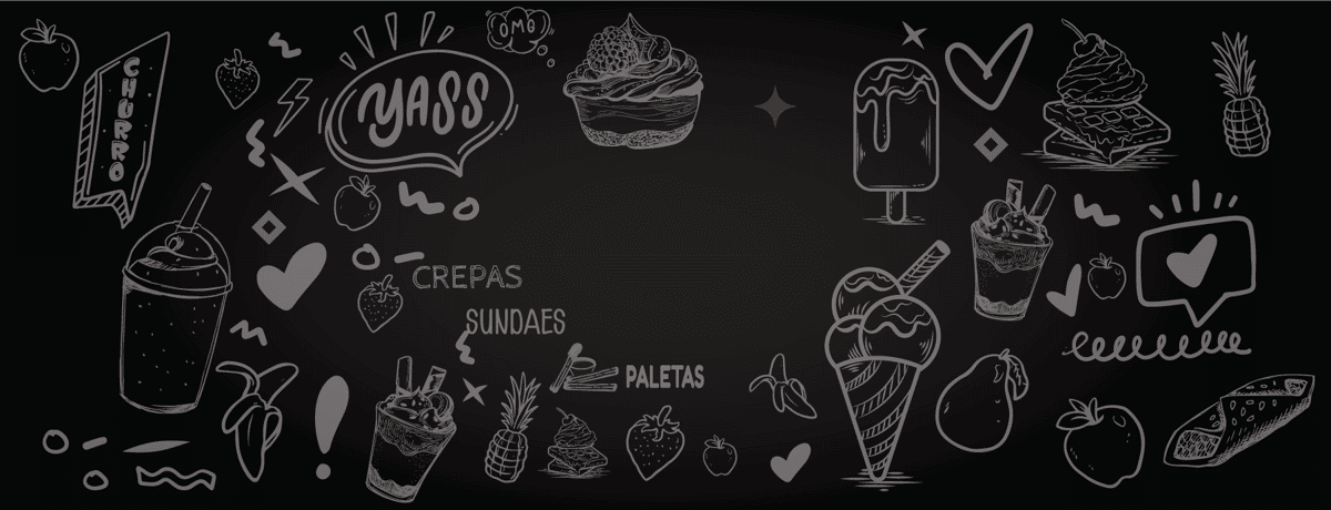 Ice cream and fruit graphic background