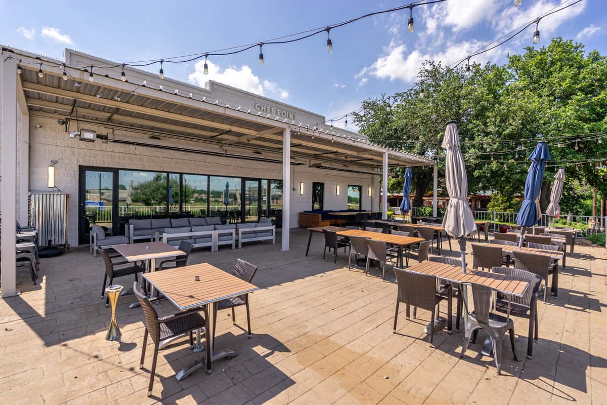 Outdoor patio dining and event space