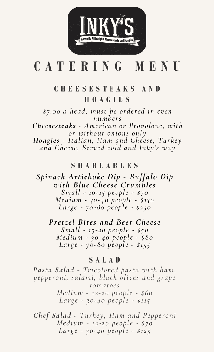 catering menu 2025