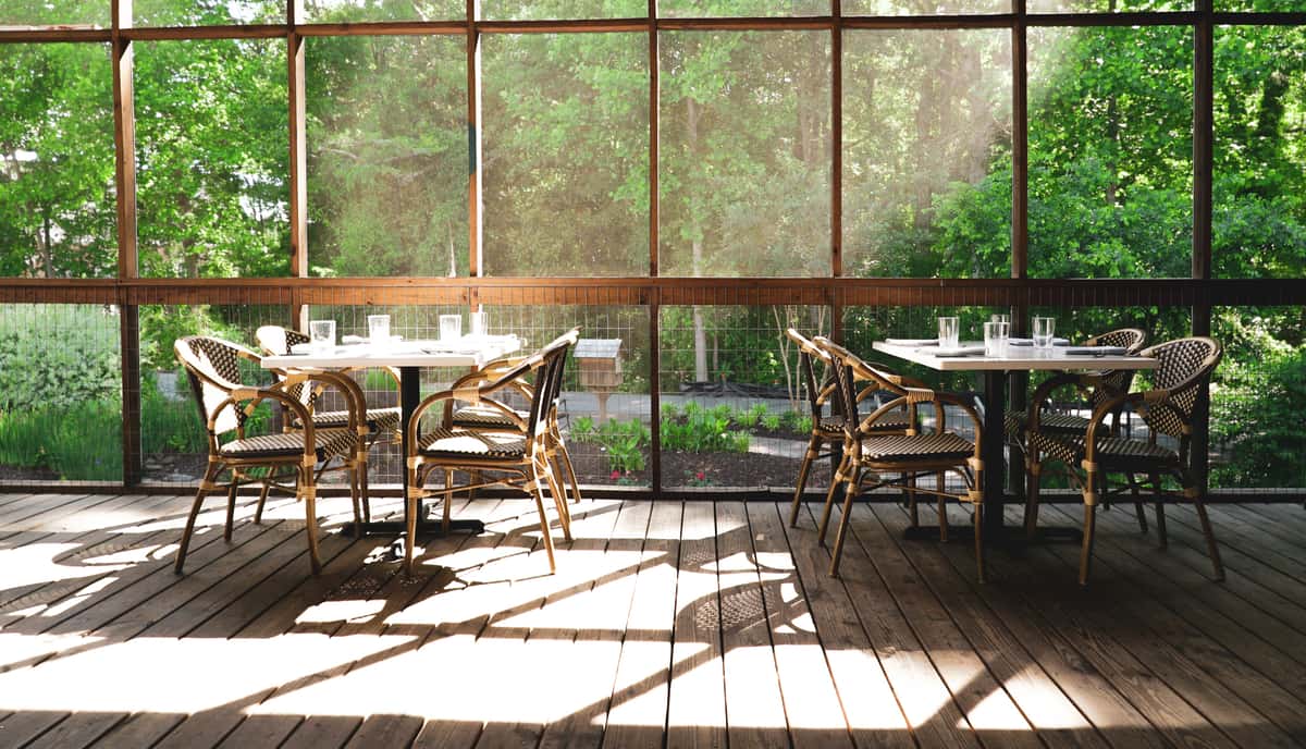Screened Porch at Topsoil Restaurant