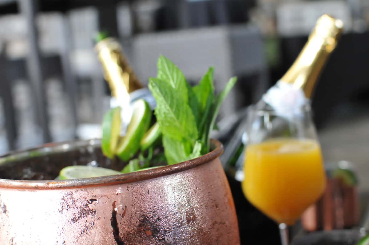 Variety of cocktails and spirits