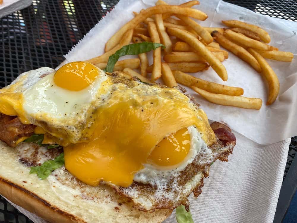 Burger with fries
