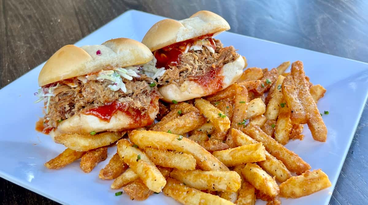 burger and fries