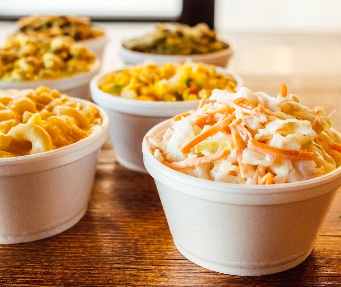 Creamy Southern coleslaw side dish at Fainmous BBQ Pearland TX