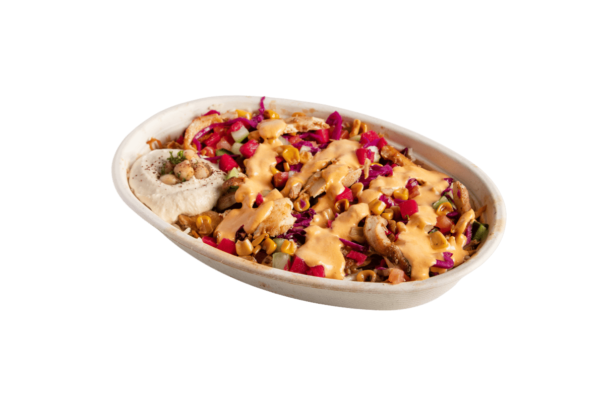 Chicken Shawarma Rice Bowl without background