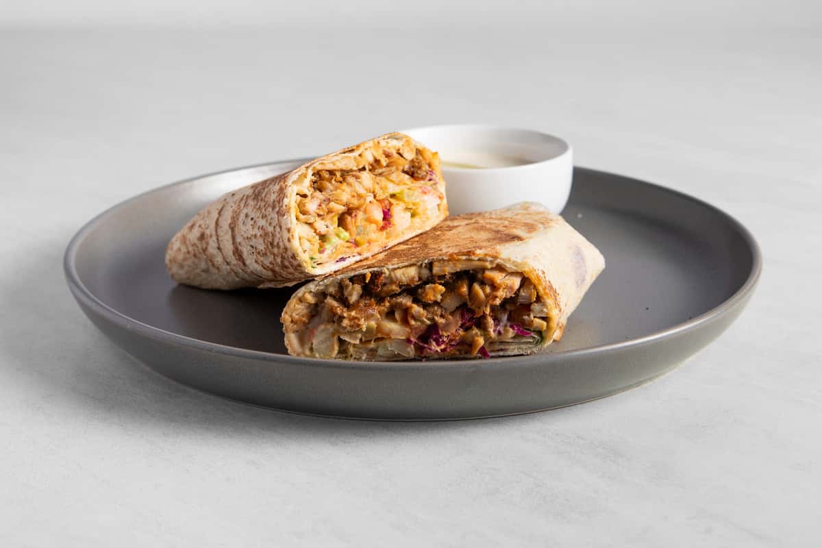 Supreme Chicken Shawarma on a gray plate
