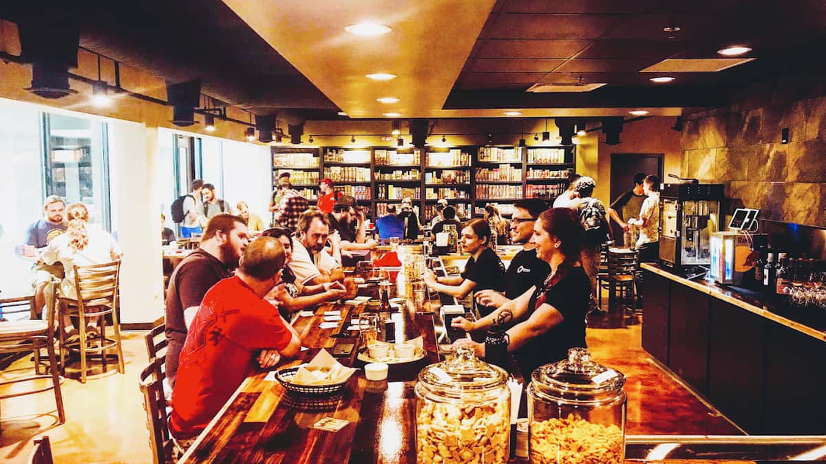 People enjoying food and games