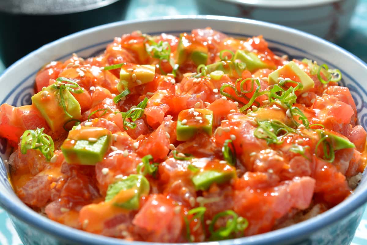 Raw Tuna Steak Ahi Tuna Marinade Poke Poke Bowl Crusted Ahi Tuna