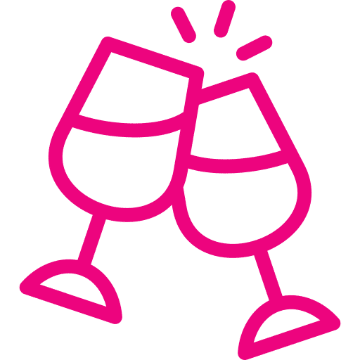 Cheers with wine glasses icon