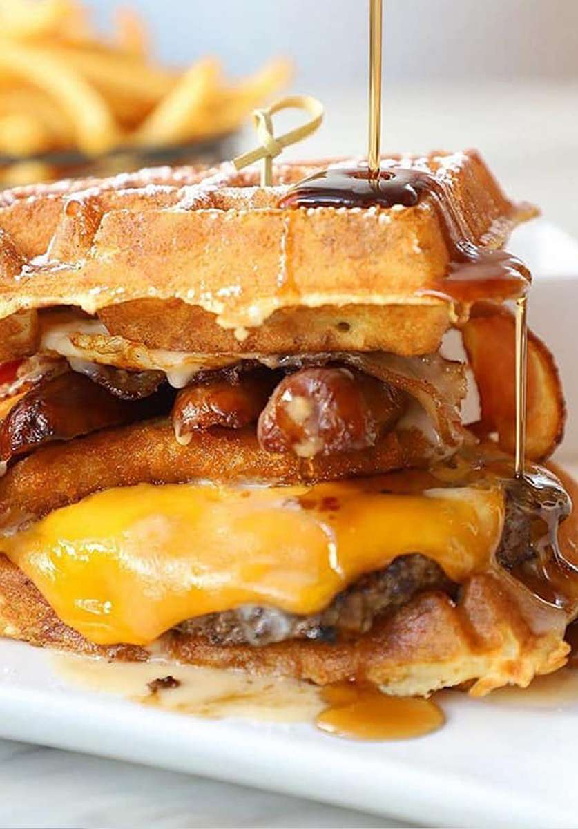 Waffle burger