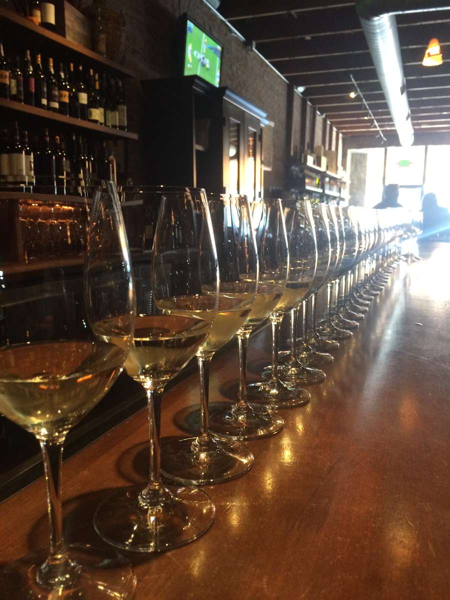 Row of wine glasses