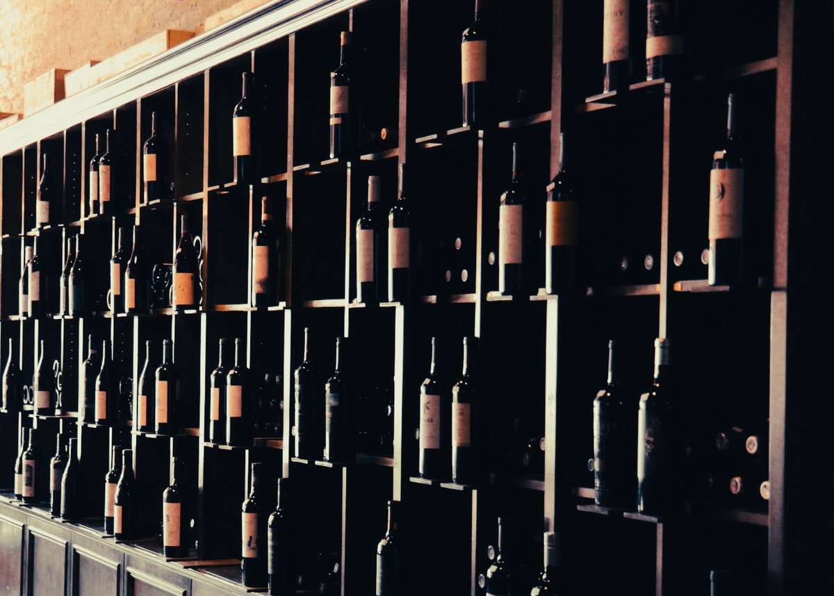 Wine Wall Angle Close Up