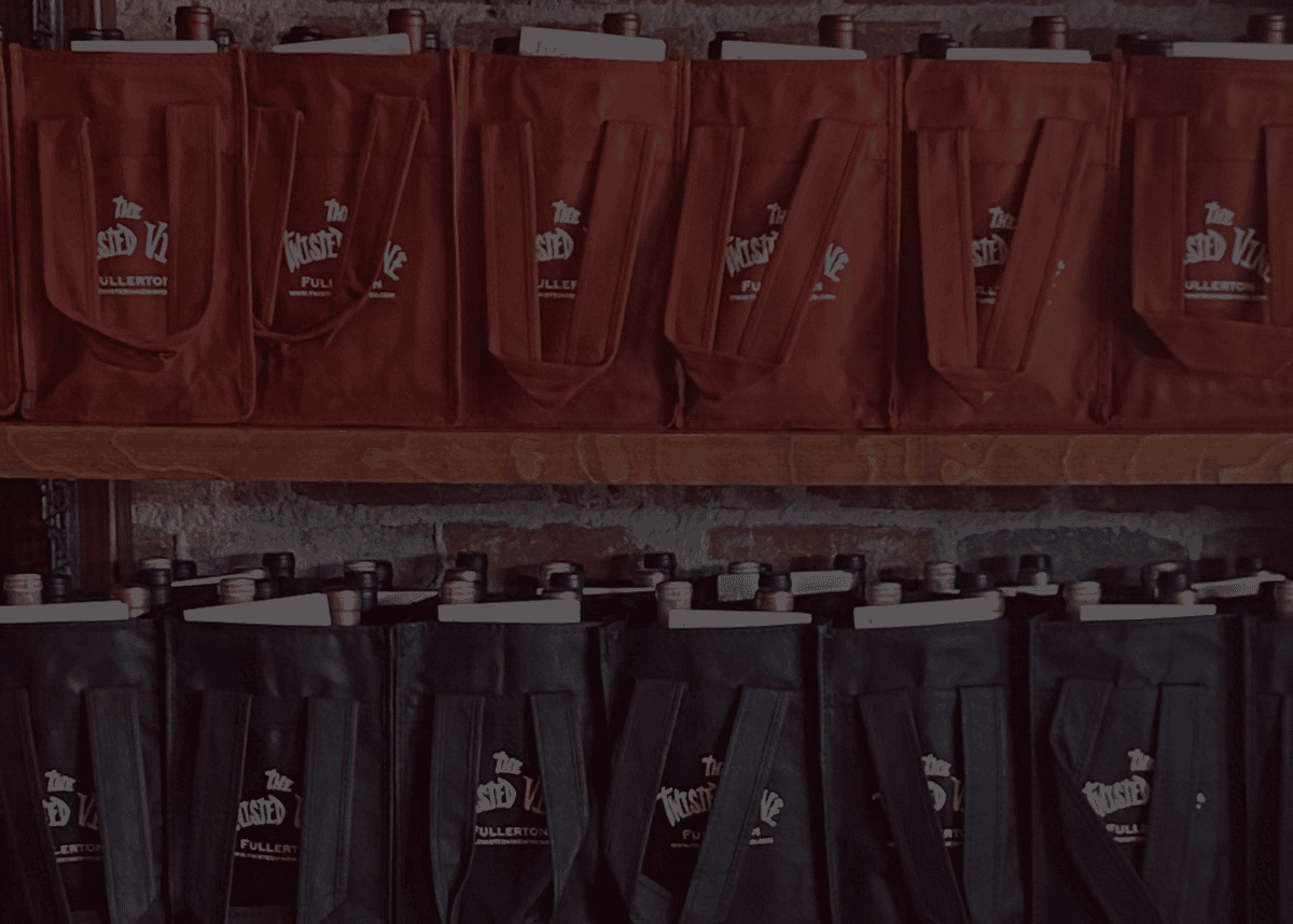 Cru Twisted Bags Shelf with Red Bags & Black Bags