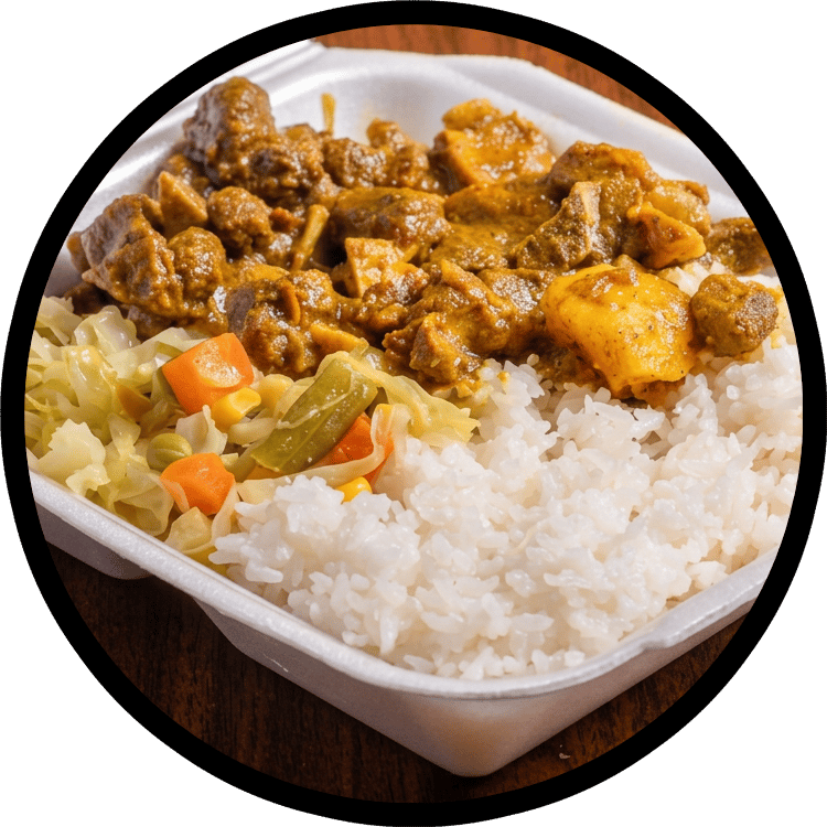 meat veggie rice meal