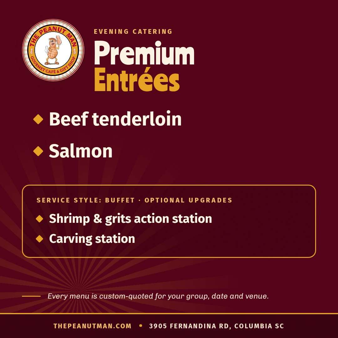 Premium entrées: beef tenderloin and salmon