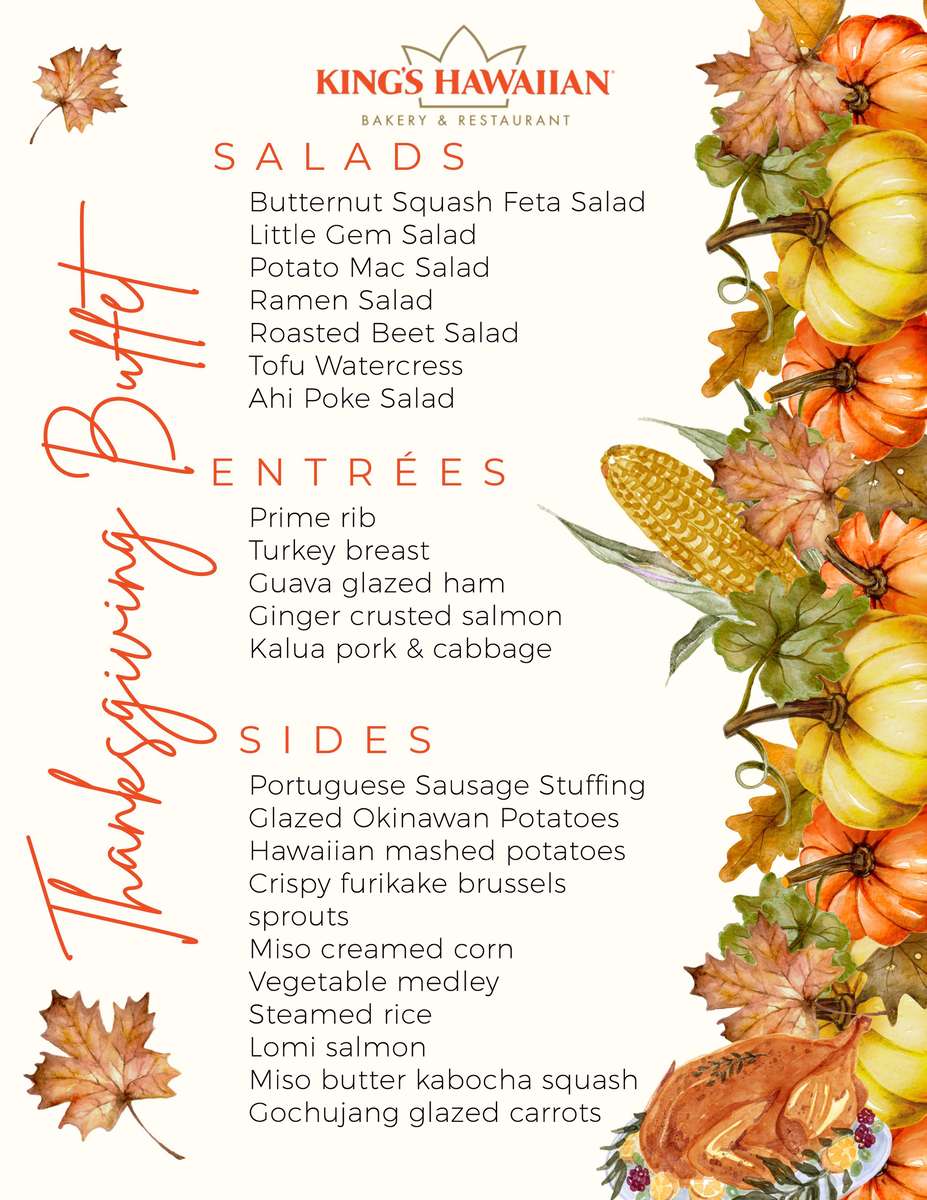2026 Thanksgiving Buffet Menu