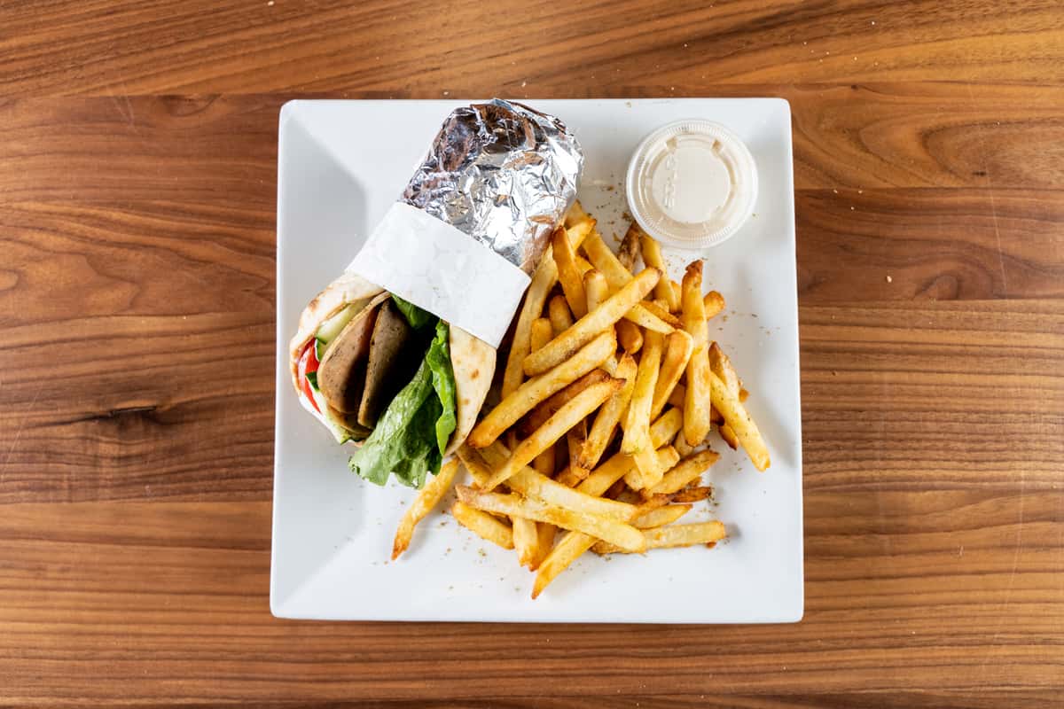 wrap and fries