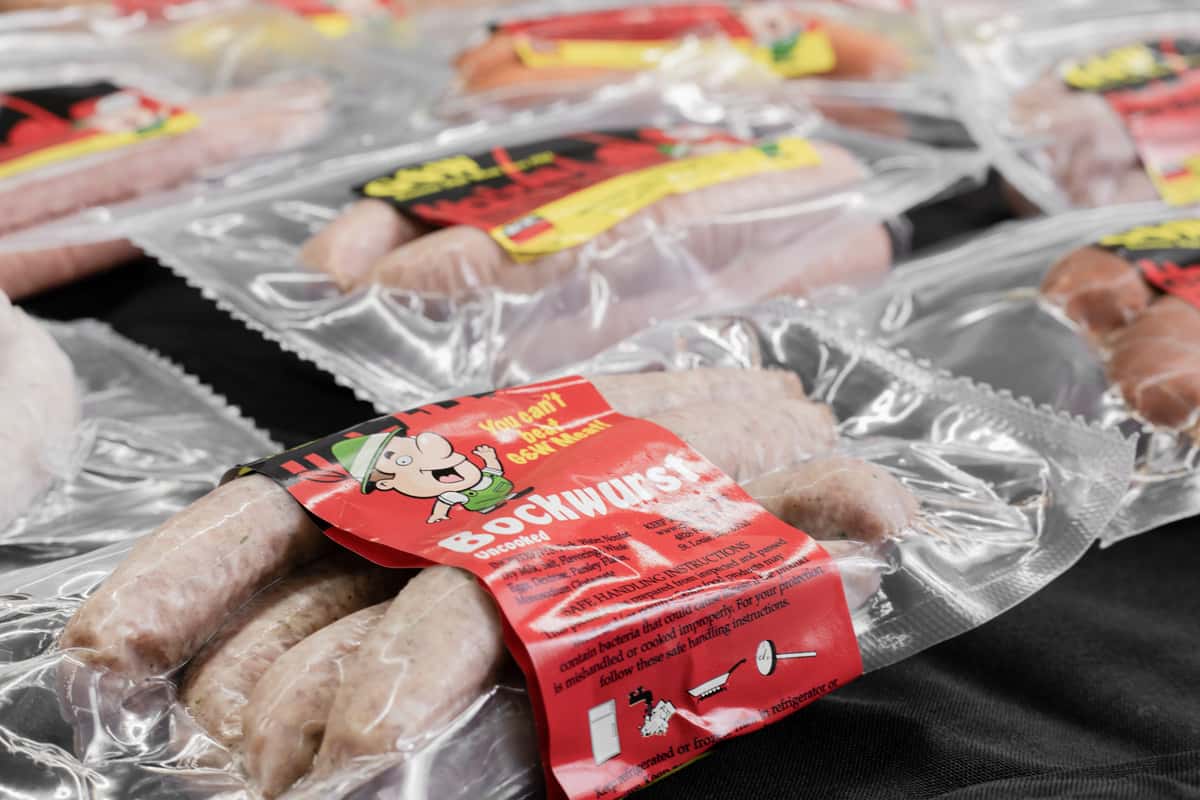 G&W packaged sausages and franks in vacuum-sealed packs for retail display