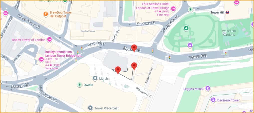 London Tower Bridge area map