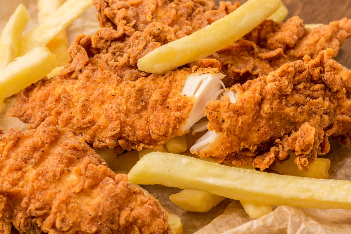 Fried chicken and fries