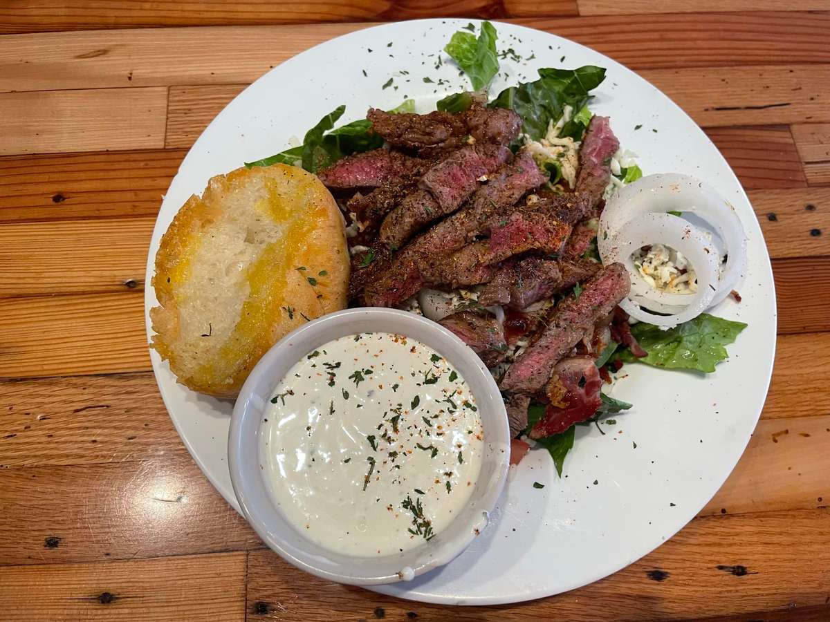 steak and bread
