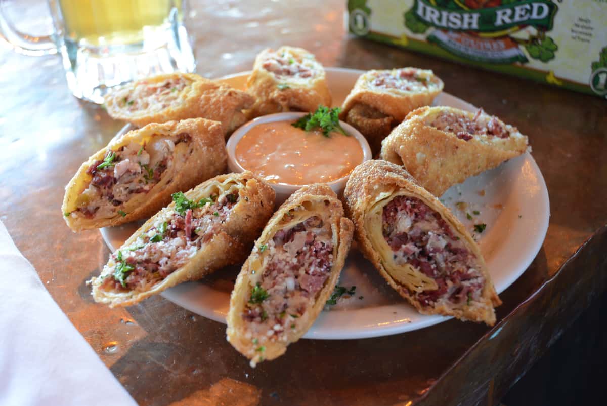 reuben egg rolls