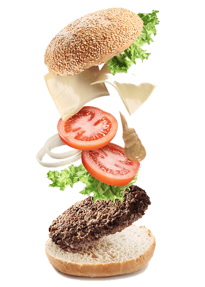Ingredients of a burger