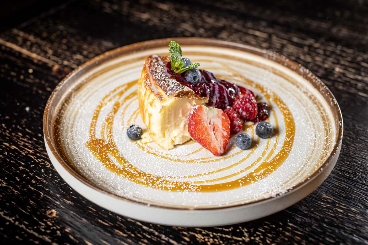Silky Basque-style cheesecake with a caramelized top