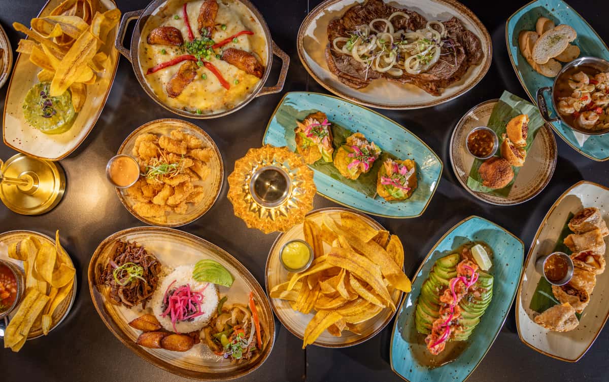 multiple dishes on a table