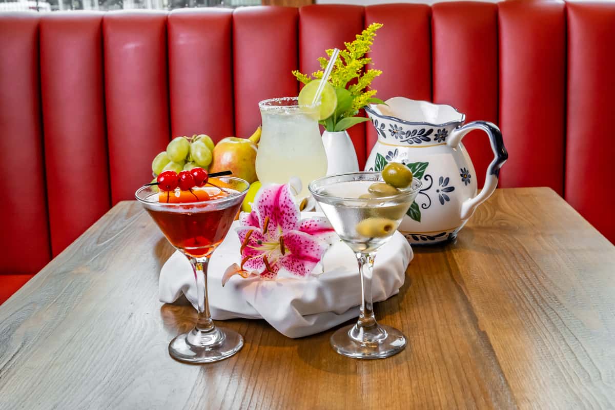 Gio Martini and Manhattan Margarita on table