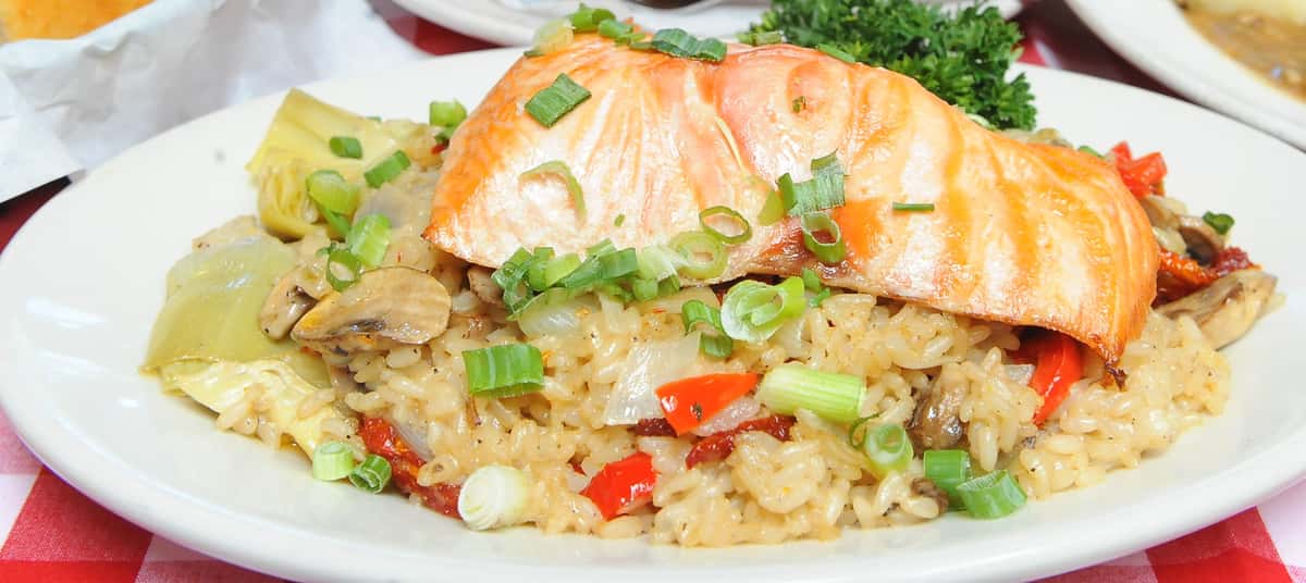 baked salmon risotto