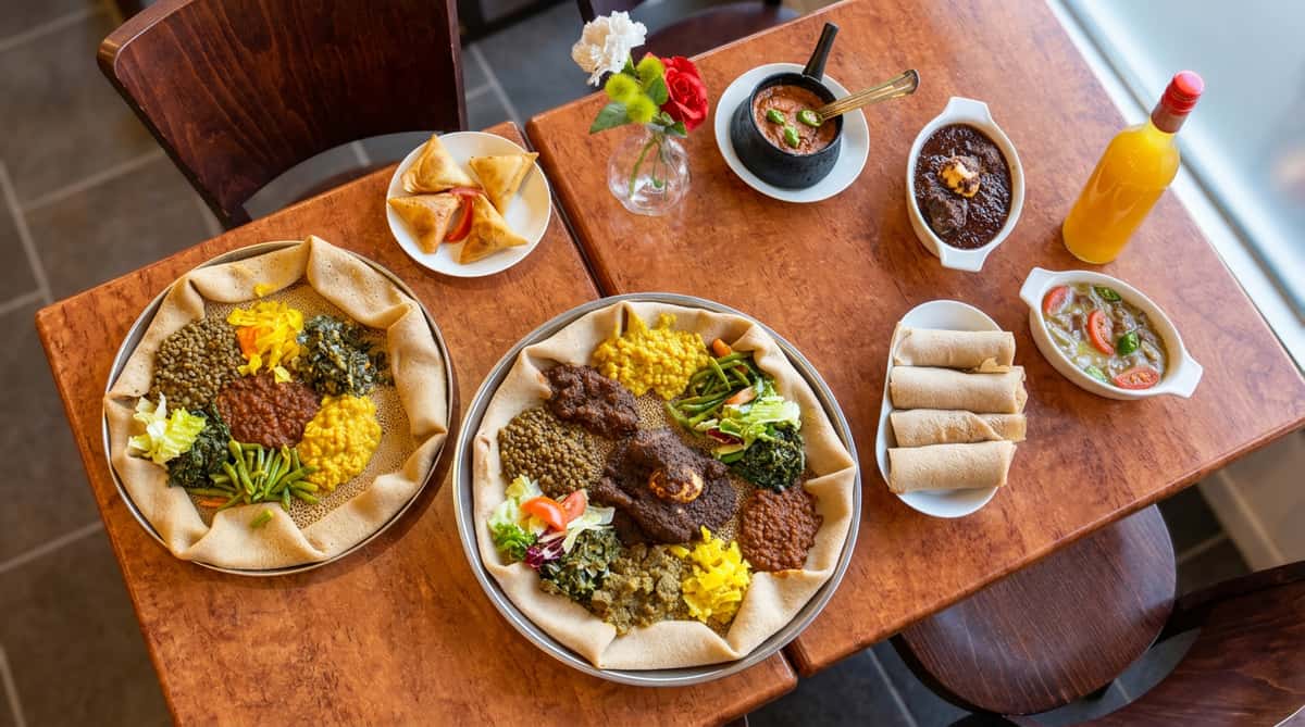 ethiopian injera spread