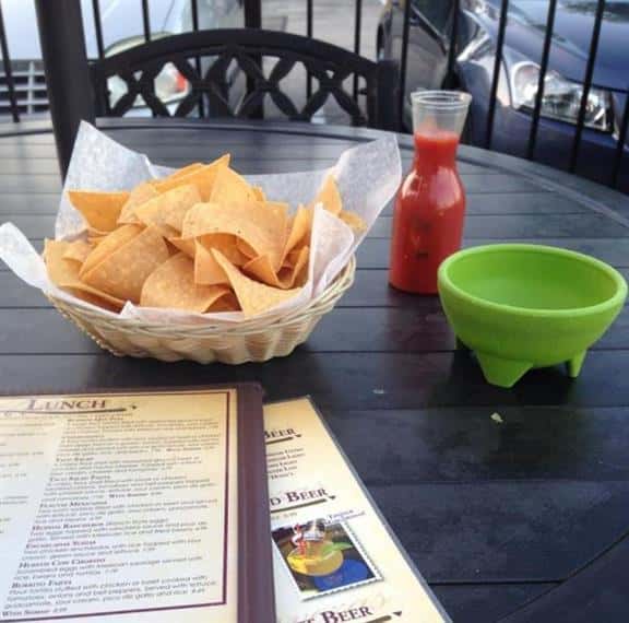 menus and tortilla chips