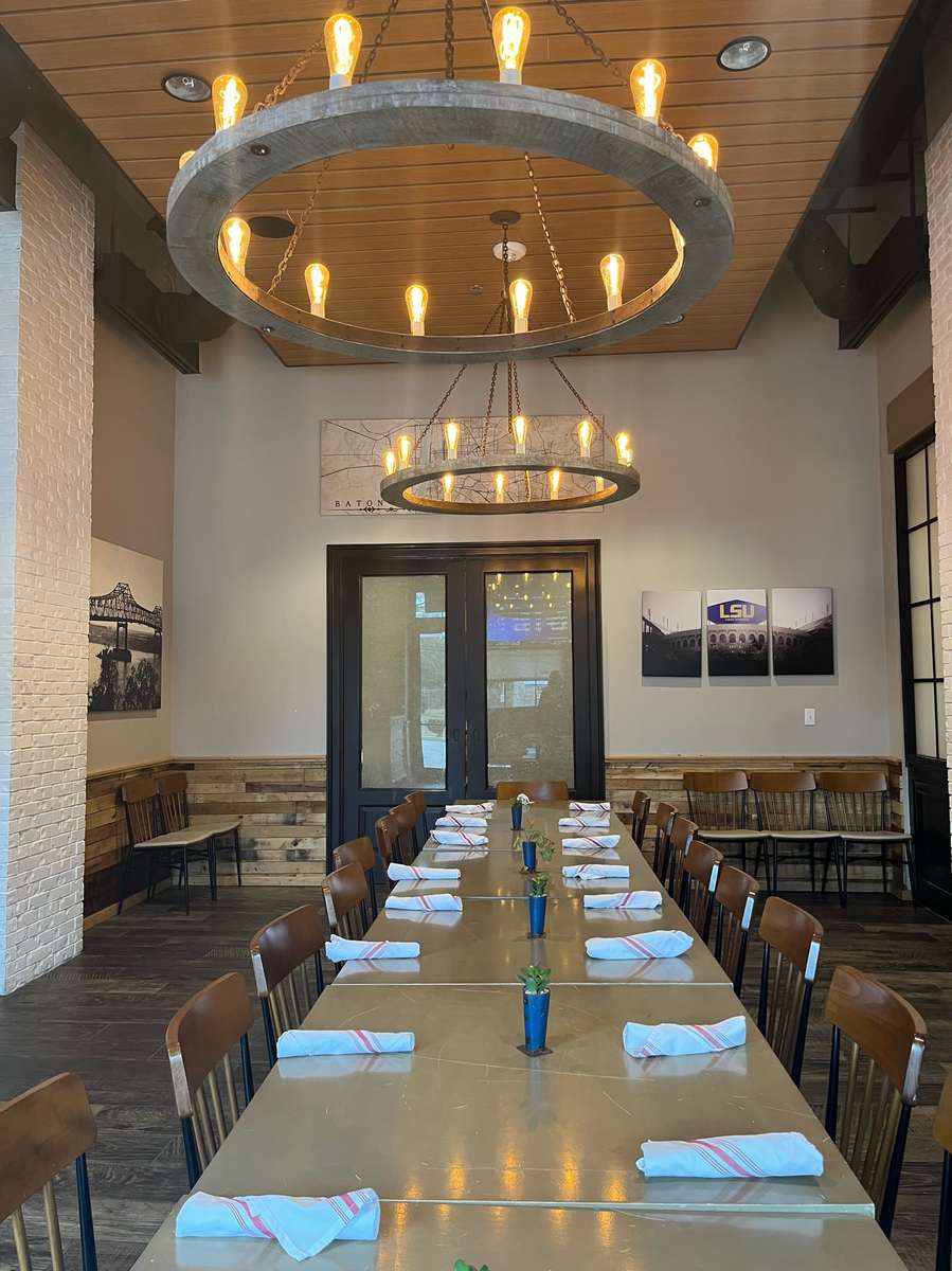 Dining room setup for a private event