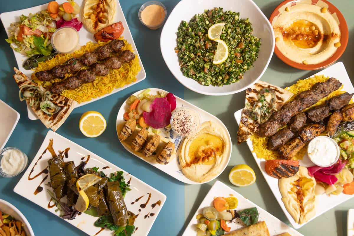 Mediterranean food spread