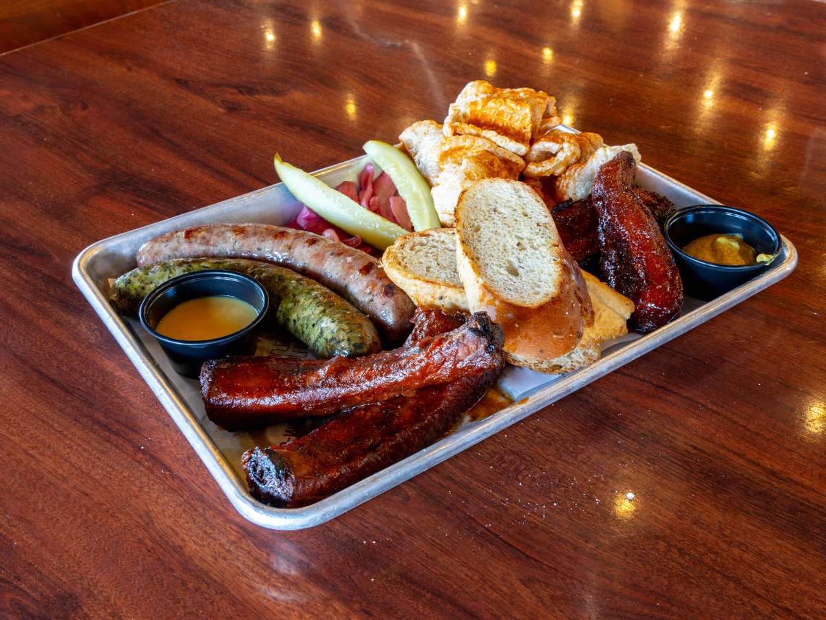 Mix & Match. Served with mustards, pickles & garlic Icky bread.