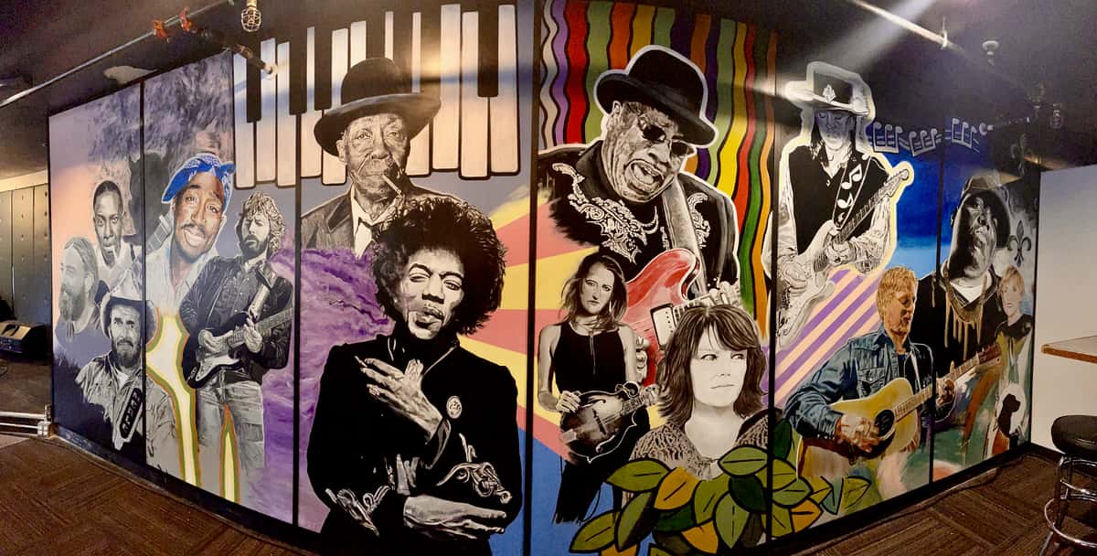 mural of iconic musicians